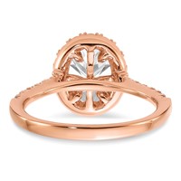 14K Rose Gold 0.50 Carat Lab Grown Diamond VS SI+ G+ 1.50 Carat Center Oval Semi Mount Halo Engagement Ring view 5