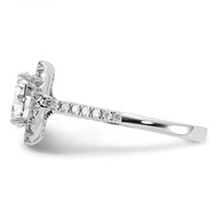 True Origin 14K White Gold 0.50 Carat Lab Grown Diamond VS+ F+ Semi-Mount Oval Halo Engagement Ring view 3