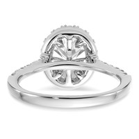 True Origin 14K White Gold 0.50 Carat Lab Grown Diamond VS+ F+ Semi-Mount Oval Halo Engagement Ring view 5