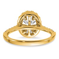14K Yellow Gold 0.50 Carat Lab Grown Diamond VS SI+ G+ 1.50 Carat Center Oval Semi Mount Halo Engagement Ring view 5
