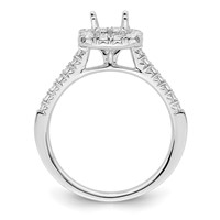 True Origin 14K White Gold 0.38 Carat Lab Grown Diamond VS+ F+ Semi-Mount Cushion Halo Engagement Ring view 2