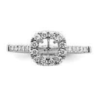 True Origin 14K White Gold 0.38 Carat Lab Grown Diamond VS+ F+ Semi-Mount Cushion Halo Engagement Ring view 4