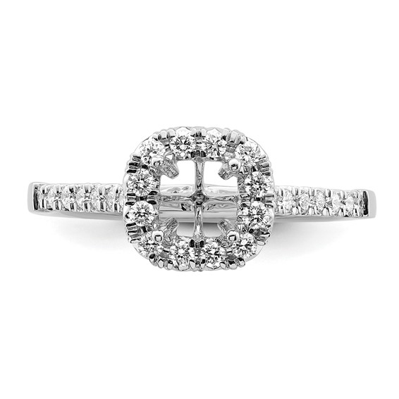 True Origin Lab Grown Diamond Semi-Mount Cushion Halo Engagement Rings