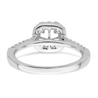 True Origin 14K White Gold 0.38 Carat Lab Grown Diamond VS+ F+ Semi-Mount Cushion Halo Engagement Ring view 5