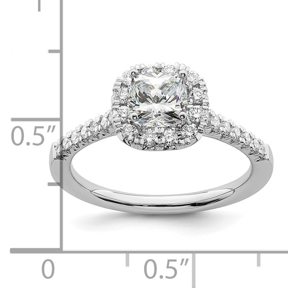 True Origin Lab Grown Diamond Semi-Mount Cushion Halo Engagement Rings