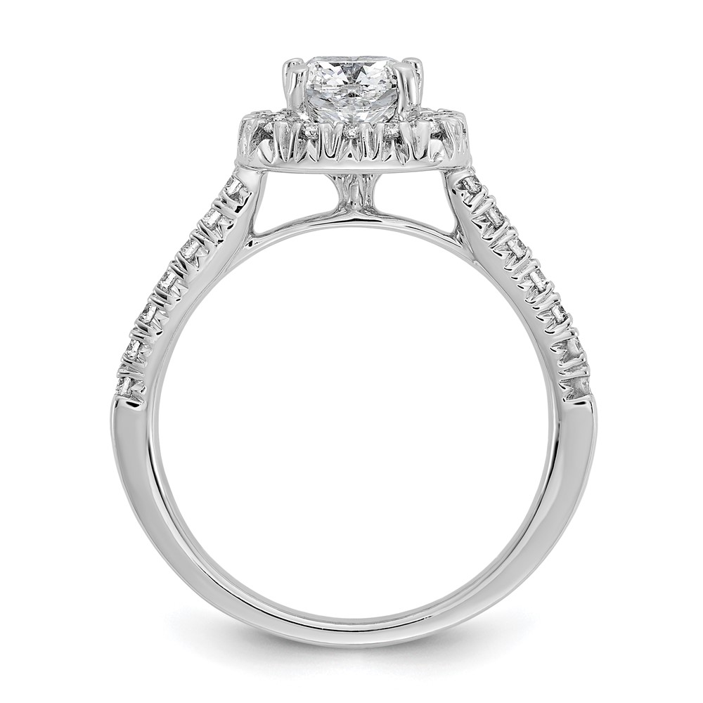 True Origin 14K White Gold 3/8 carat Lab Grown Diamond VS  D E F  Semi Mount Cushion Halo Engagement Ring (RM2059E-100-WLD)