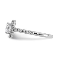 True Origin 14K White Gold 0.38 Carat Lab Grown Diamond VS+ F+ Semi-Mount Cushion Halo Engagement Ring view 3