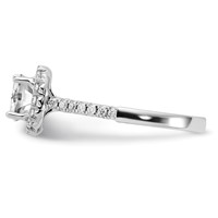 True Origin 14K White Gold 0.50 Carat Lab Grown Diamond VS+ F+ Semi-Mount Cushion Halo Engagement Ring view 3
