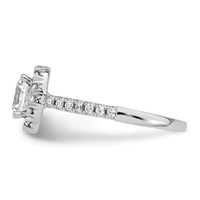 14K White Gold 0.50 Carat Lab Grown Diamond VS SI+ G+ 2 Carat Cushion Center Semi Mount Halo Engagement Ring view 3