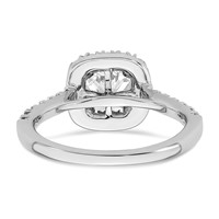 14K White Gold 0.50 Carat Lab Grown Diamond VS SI+ G+ 2 Carat Cushion Center Semi Mount Halo Engagement Ring view 5