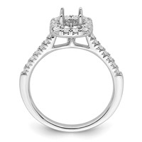 True Origin 14K White Gold 0.50 Carat Lab Grown Diamond VS+ F+ Semi-Mount Asscher Halo Engagement Ring view 2