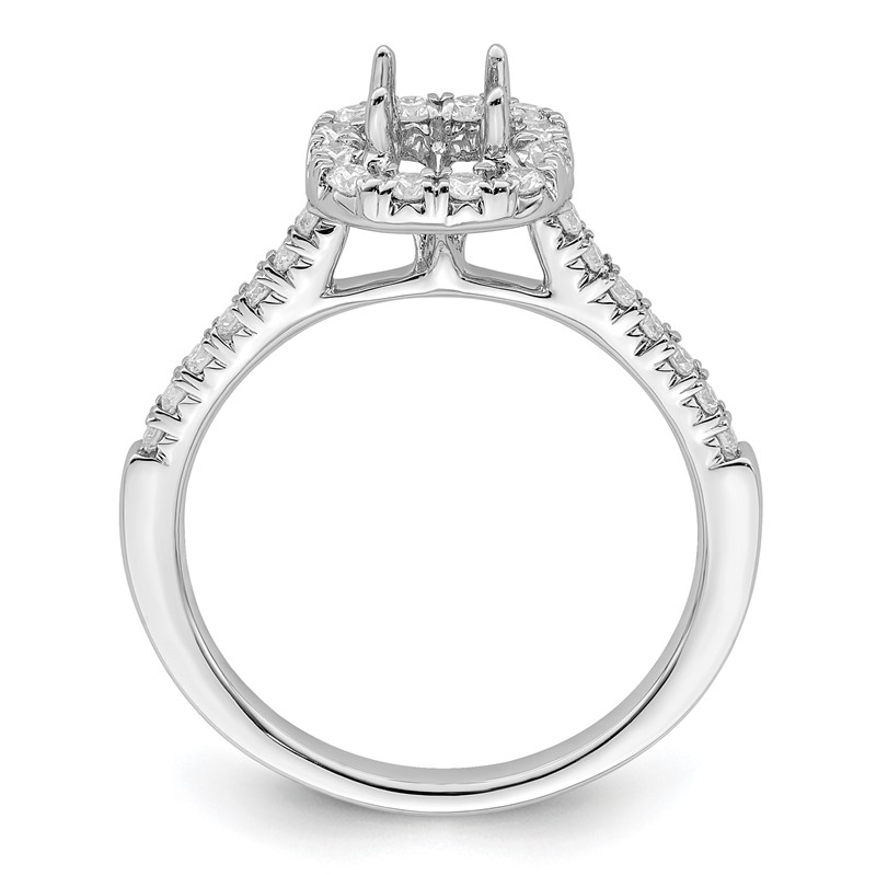 True Origin 14K White Gold 1/2 carat Lab Grown Diamond VS  D E F  Semi Mount Ascher Halo Engagement Ring