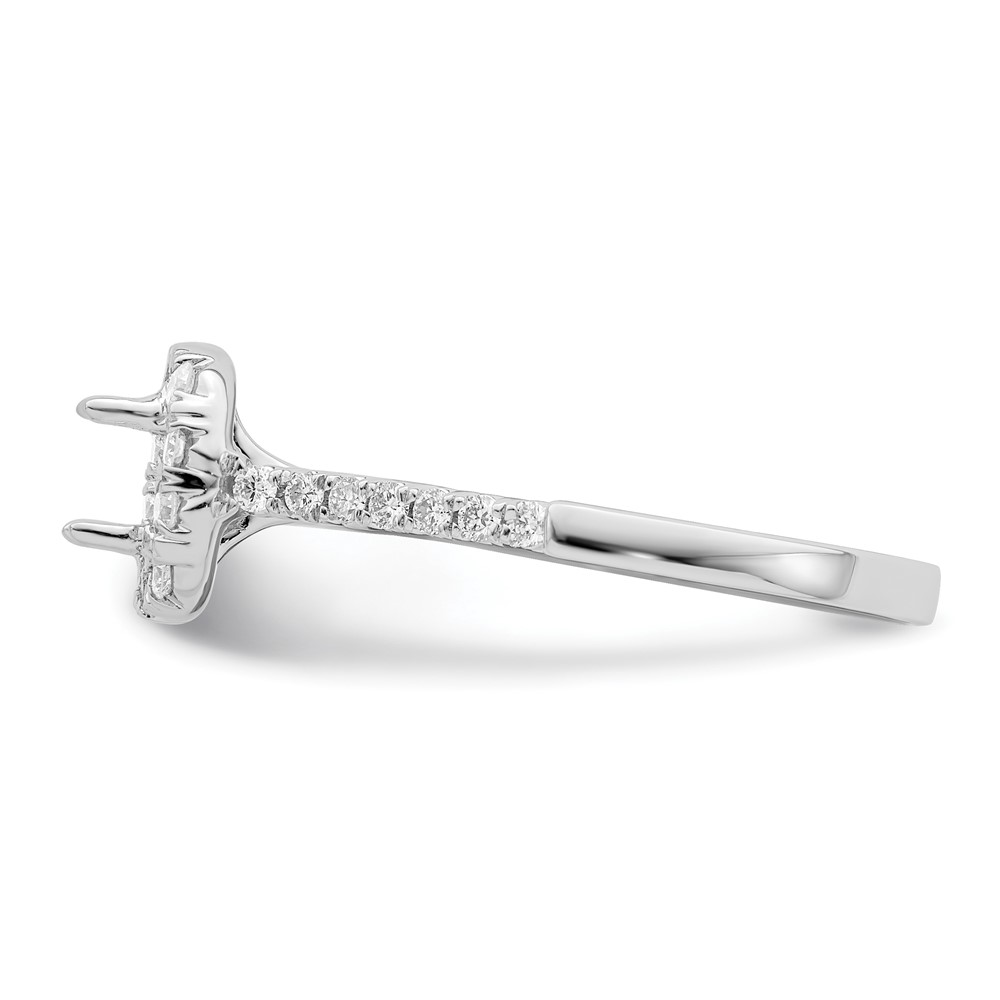 True Origin 14K White Gold 1/2 carat Lab Grown Diamond VS  D E F  Semi Mount Ascher Halo Engagement Ring (RM2060E-050-WLD)