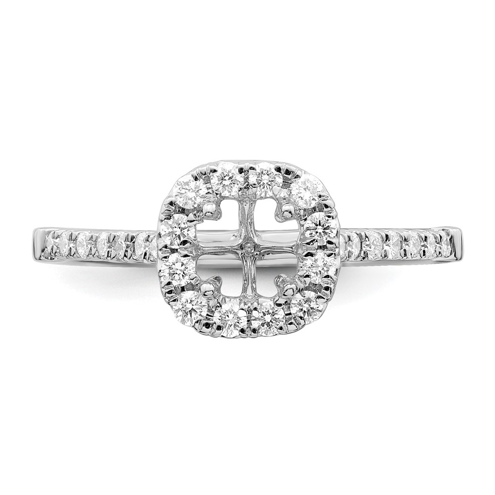 True Origin 14K White Gold 1/2 carat Lab Grown Diamond VS  D E F  Semi Mount Ascher Halo Engagement Ring (RM2060E-050-WLD)