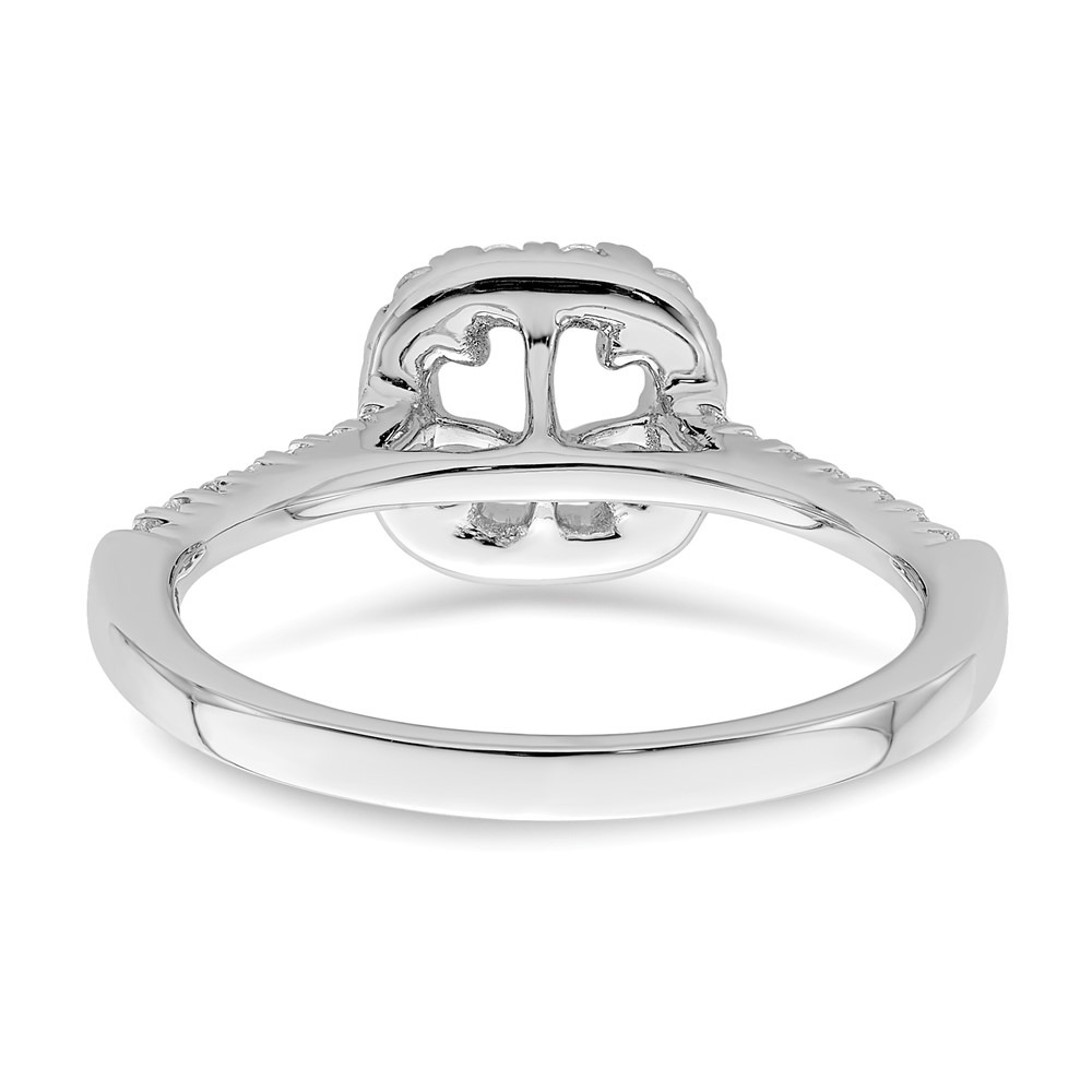 True Origin 14K White Gold 1/2 carat Lab Grown Diamond VS  D E F  Semi Mount Ascher Halo Engagement Ring (RM2060E-050-WLD)