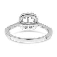 True Origin 14K White Gold 0.50 Carat Lab Grown Diamond VS+ F+ Semi-Mount Asscher Halo Engagement Ring view 5
