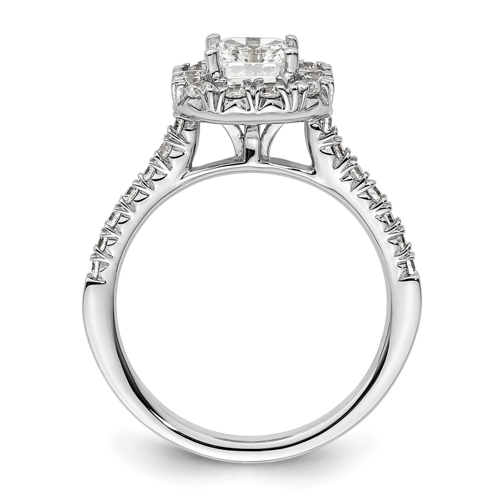 True Origin 14K White Gold 1/2 carat Lab Grown Diamond VS  D E F  Semi Mount Ascher Halo Engagement Ring (RM2060E-100-WLD)