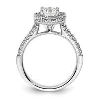 True Origin 14K White Gold 0.50 Carat Lab Grown Diamond VS+ F+ Semi-Mount Asscher Halo Engagement Ring view 2