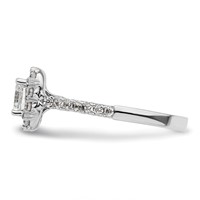 True Origin 14K White Gold 0.50 Carat Lab Grown Diamond VS+ F+ Semi-Mount Asscher Halo Engagement Ring view 3
