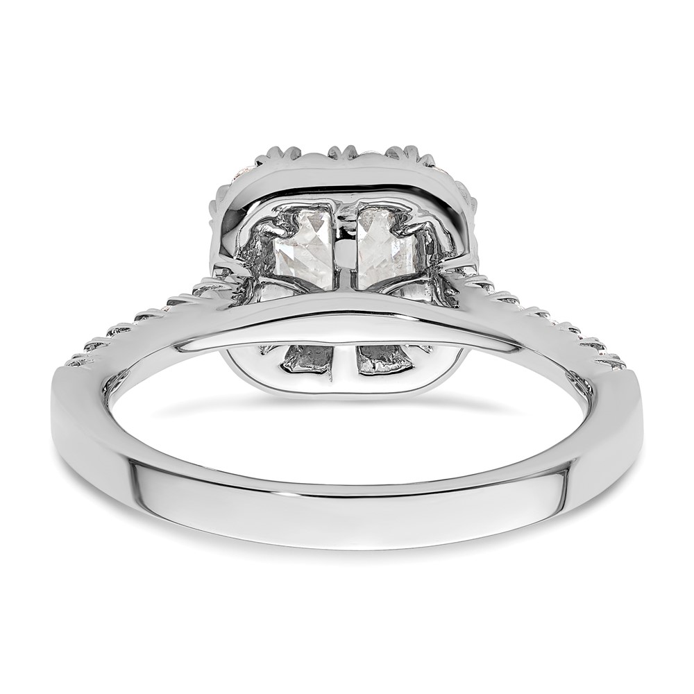 True Origin 14K White Gold 1/2 carat Lab Grown Diamond VS  D E F  Semi Mount Ascher Halo Engagement Ring (RM2060E-100-WLD)