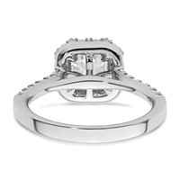 True Origin 14K White Gold 0.50 Carat Lab Grown Diamond VS+ F+ Semi-Mount Asscher Halo Engagement Ring view 5