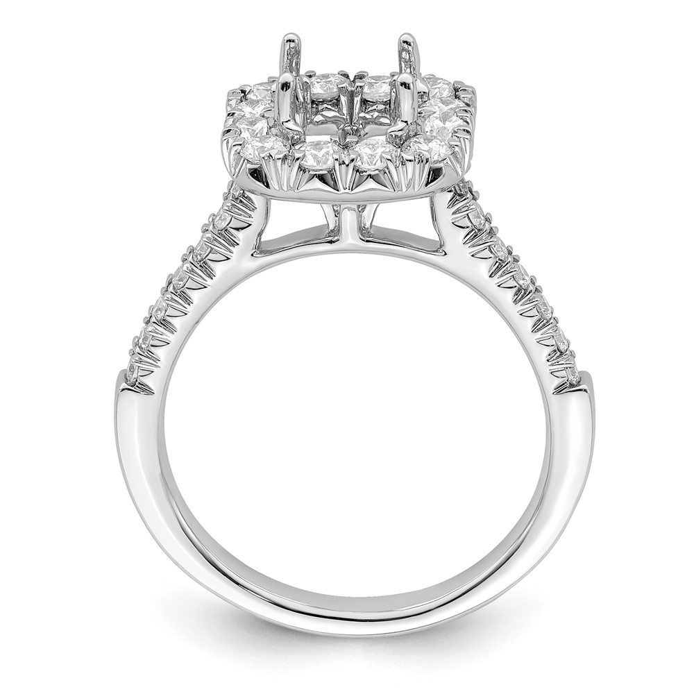 True Origin 14K White Gold 3/4 carat Lab Grown Diamond VS  D E F  Semi Mount Ascher Halo Engagement Ring (RM2060E-150-WLD)