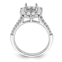 True Origin 14K White Gold 0.75 Carat Lab Grown Diamond VS+ F+ Semi-Mount Asscher Halo Engagement Ring view 2
