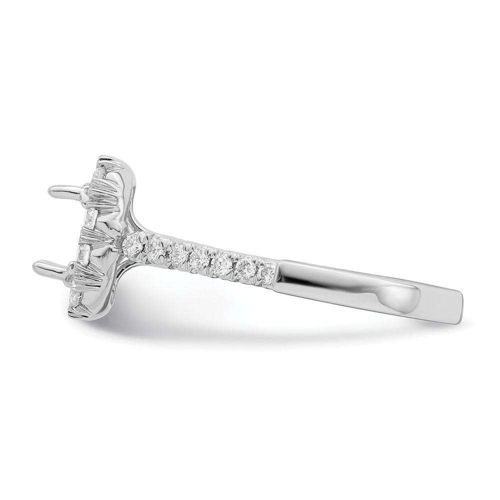 True Origin 14K White Gold 3/4 carat Lab Grown Diamond VS  D E F  Semi Mount Ascher Halo Engagement Ring (RM2060E-150-WLD)