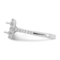 True Origin 14K White Gold 0.75 Carat Lab Grown Diamond VS+ F+ Semi-Mount Asscher Halo Engagement Ring view 3