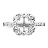 True Origin 14K White Gold 0.75 Carat Lab Grown Diamond VS+ F+ Semi-Mount Asscher Halo Engagement Ring view 4