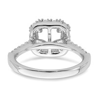 True Origin 14K White Gold 0.75 Carat Lab Grown Diamond VS+ F+ Semi-Mount Asscher Halo Engagement Ring view 5