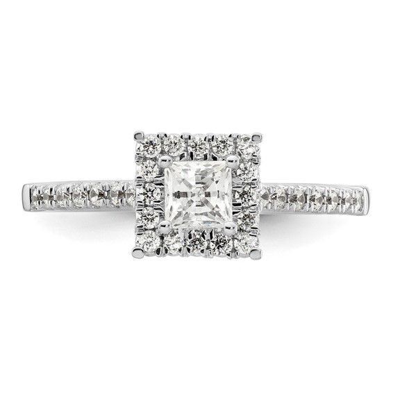Princess Halo Diamond Semi-mount Engagement Rings