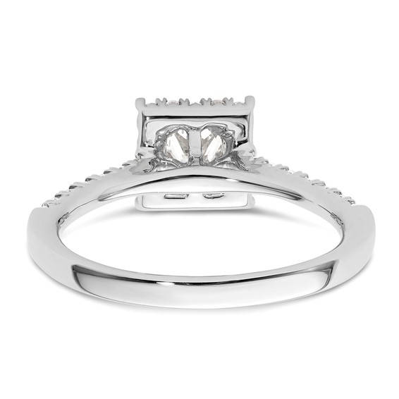Princess Halo Diamond Semi-mount Engagement Rings