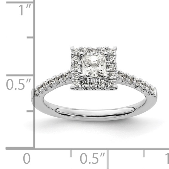 Princess Halo Diamond Semi-mount Engagement Rings