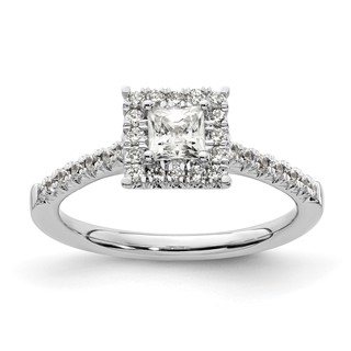 Princess Halo Diamond Semi-mount Engagement Rings