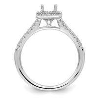 True Origin 14K White Gold 0.33 Carat Lab Grown Diamond VS+ F+ Semi-Mount Princess Halo Engagement Ring view 2