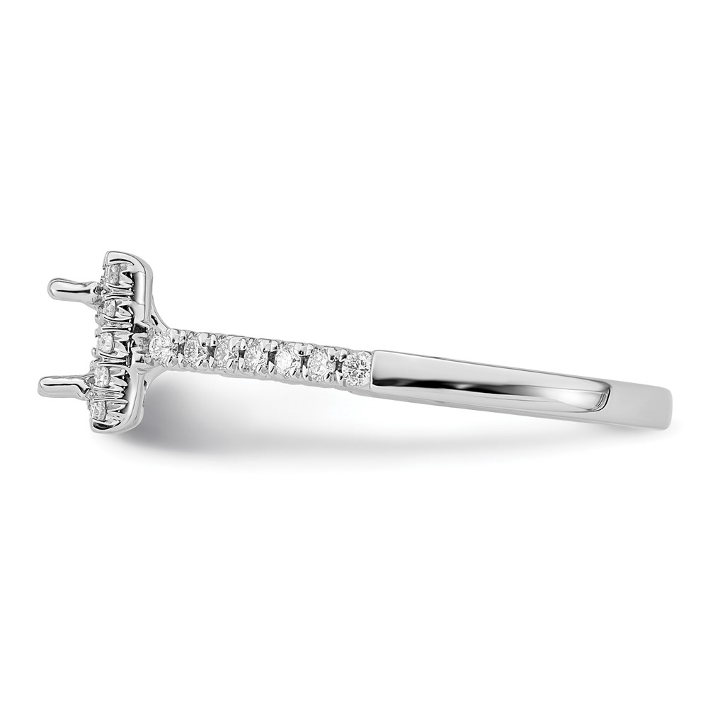 True Origin 14K White Gold 1/3 carat Lab Grown Diamond VS  D E F  Semi Mount Princess Halo Engagement Ring (RM2061E-050-WLD)