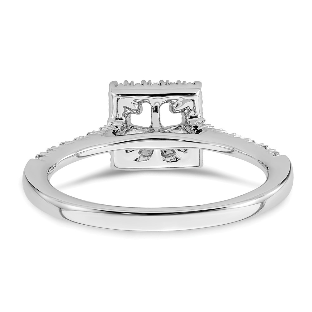 True Origin 14K White Gold 1/3 carat Lab Grown Diamond VS  D E F  Semi Mount Princess Halo Engagement Ring (RM2061E-050-WLD)