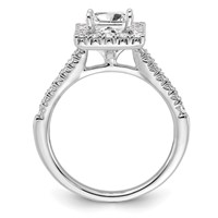 True Origin 14K White Gold 0.50 Carat Lab Grown Diamond VS+ F+ Semi-Mount Princess Halo Engagement Ring view 2