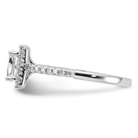 True Origin 14K White Gold 0.50 Carat Lab Grown Diamond VS+ F+ Semi-Mount Princess Halo Engagement Ring view 3