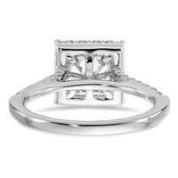 True Origin 14K White Gold 0.50 Carat Lab Grown Diamond VS+ F+ Semi-Mount Princess Halo Engagement Ring view 5