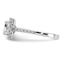 True Origin 14K White Gold 0.75 Carat Lab Grown Diamond VS+ F+ Semi-Mount Princess Halo Engagement Ring view 3