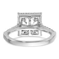 True Origin 14K White Gold 0.75 Carat Lab Grown Diamond VS+ F+ Semi-Mount Princess Halo Engagement Ring view 5