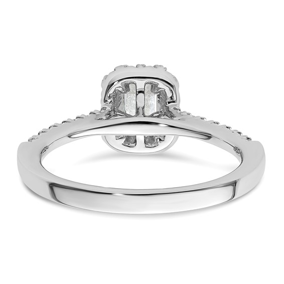 Emerald-Cut Halo Diamond Semi-mount Engagement Rings