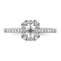 True Origin 14K White Gold 0.25 Carat Lab Grown Diamond VS+ F+ Semi-Mount Emerald Halo Engagement Ring view 4