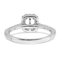 True Origin 14K White Gold 0.25 Carat Lab Grown Diamond VS+ F+ Semi-Mount Emerald Halo Engagement Ring view 5