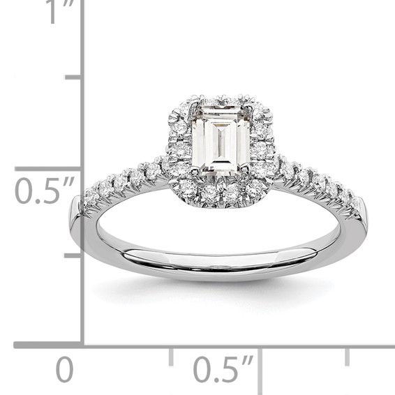 True Origin Lab Grown Emerald-Cut Diamond Halo Engagement Rings