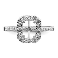 14K White Gold 0.62 Carat Lab Grown Diamond VS SI+ G+ 1.50 Carat Emerald Center Semi Mount Halo Engagement Ring view 5