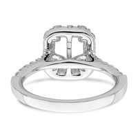 14K White Gold 0.62ct Lab Grown Dia VS SI+ G+ 1.50ct Emerald Center Semi Halo Eng Ring view 5