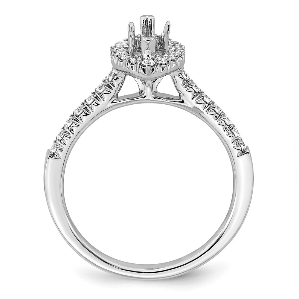 True Origin 14K White Gold 1/3 carat Lab Grown Diamond VS  D E F  Semi Mount Marquise Halo Engagement Ring (RM2063E-050-WLD)